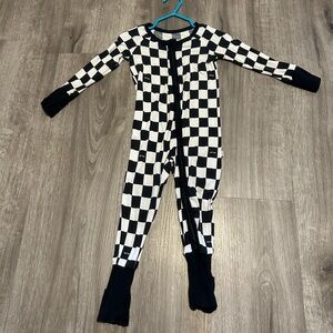 Black and White Checkered Kids One Piece cool checks